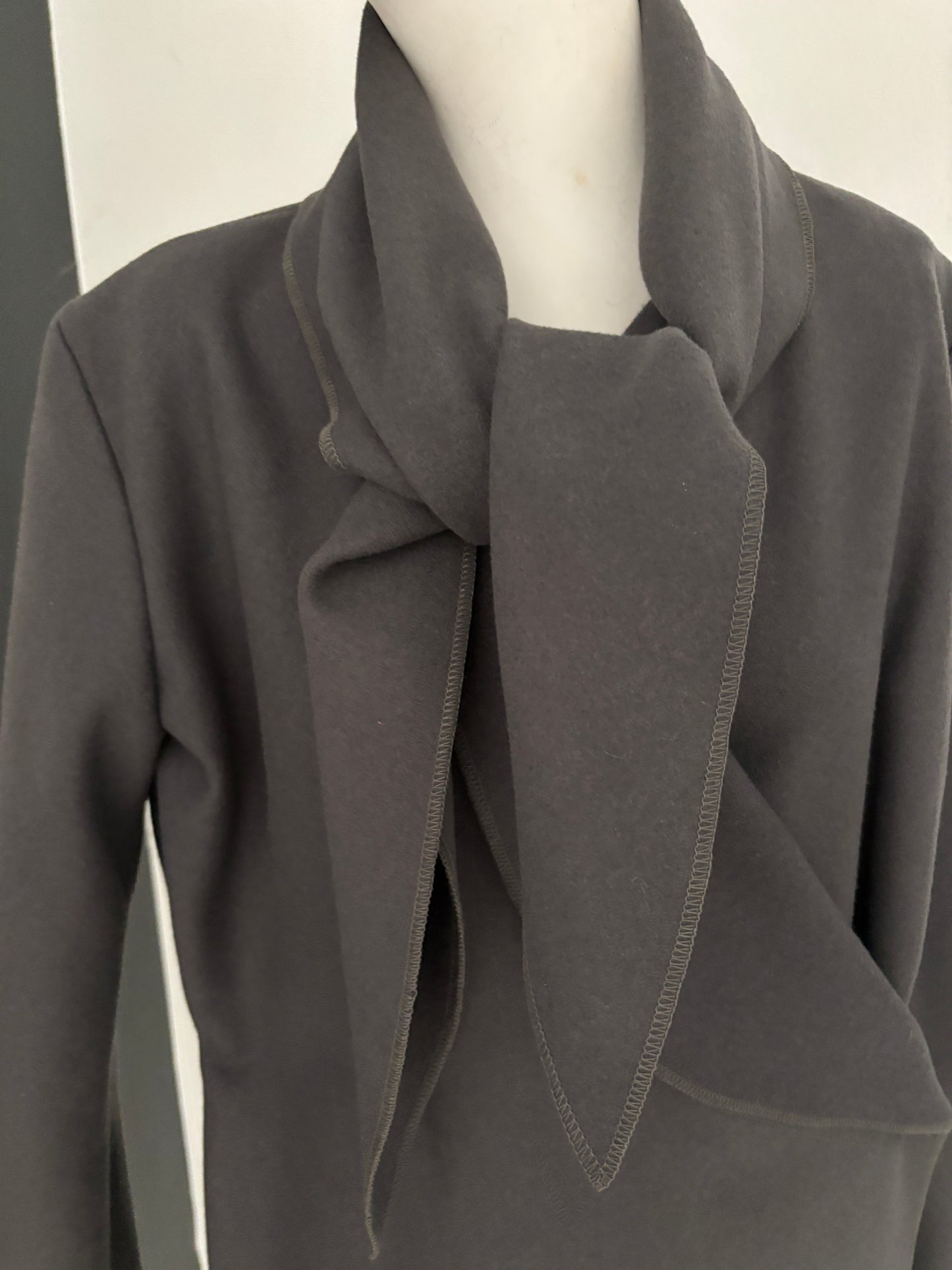 Grey Y2K Yeohlee Coat – Archive Sample, Tie-Front