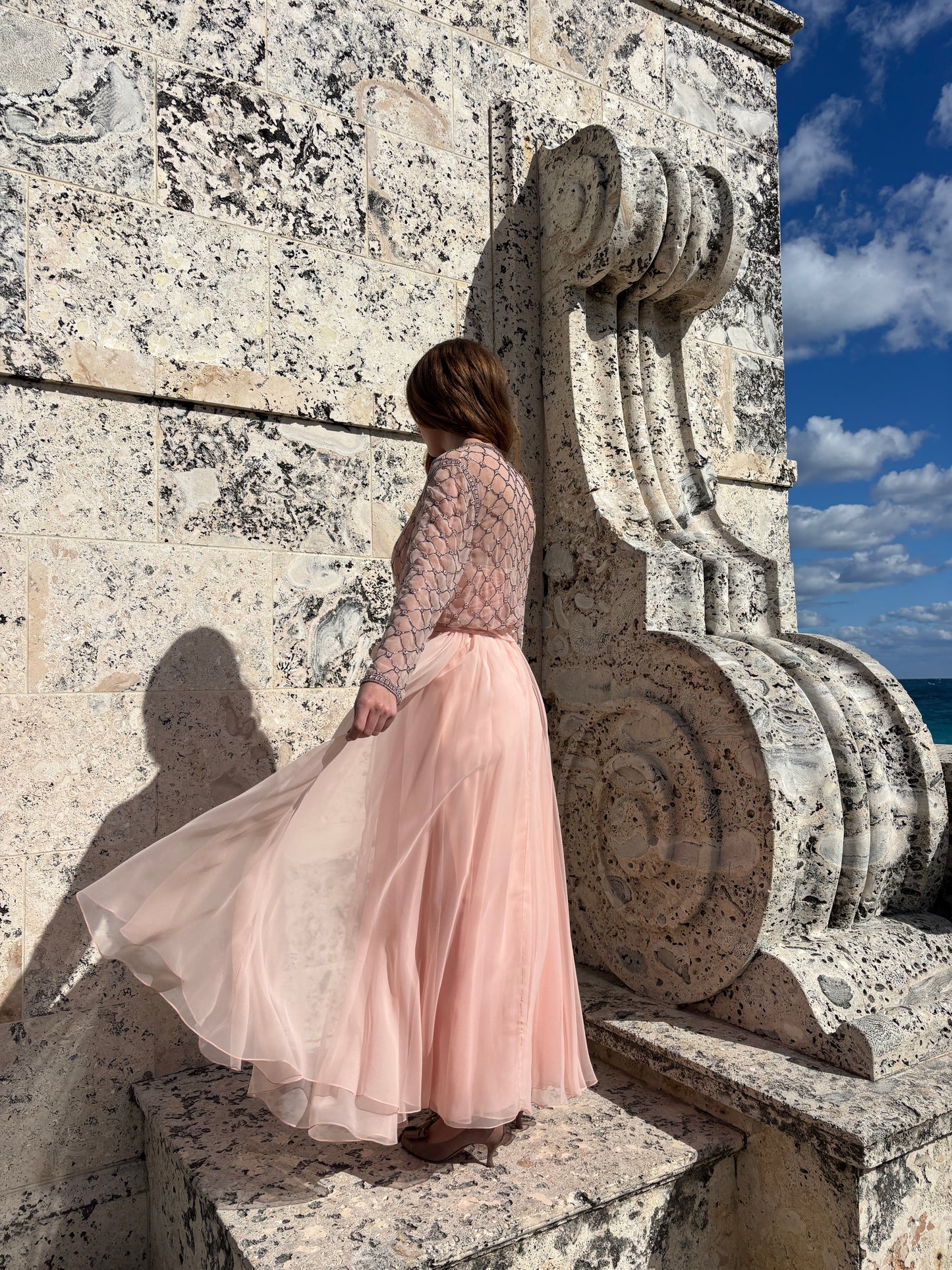 Cinderella 1970s Ballgown with beaded jacket