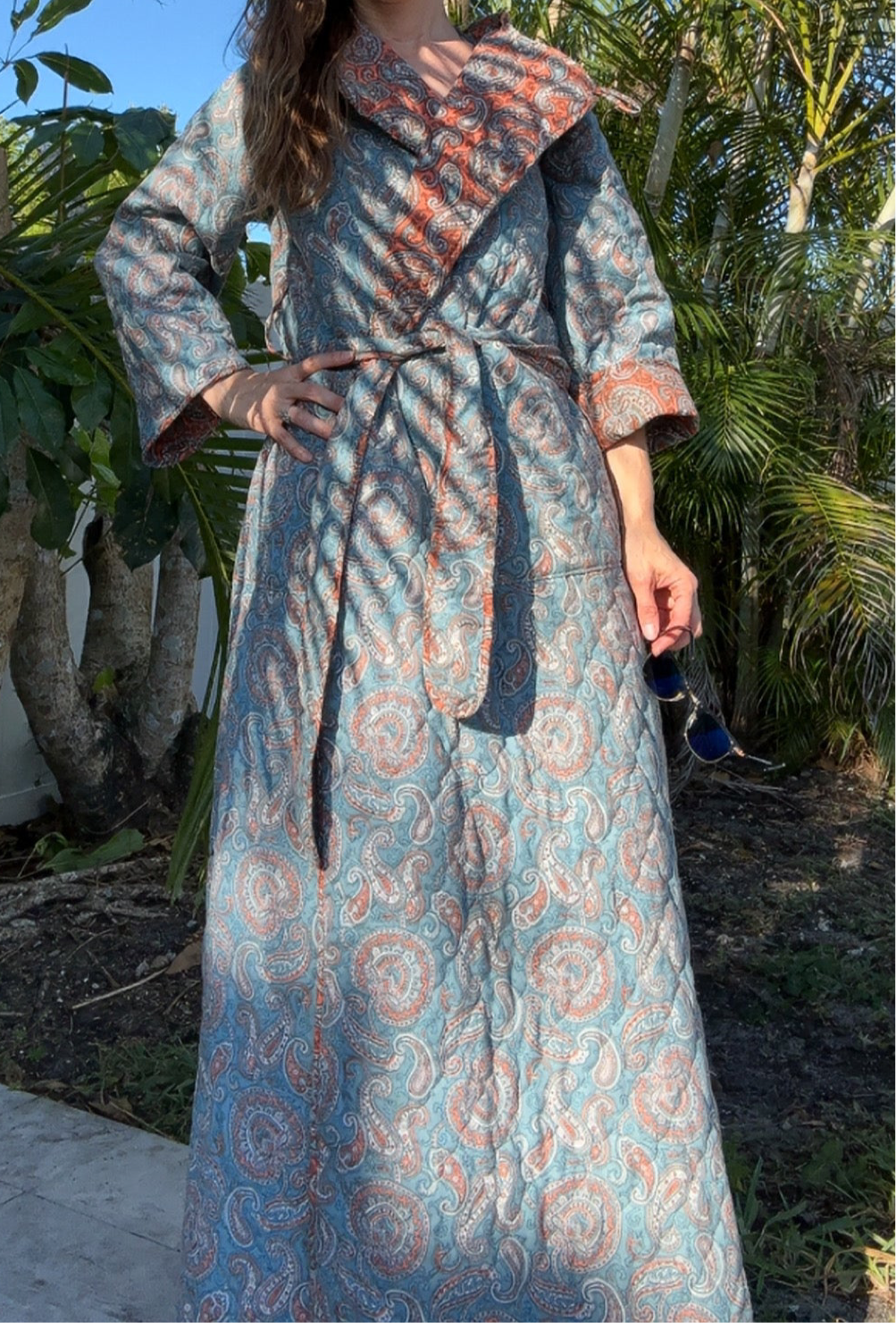 1970s Quilted Paisley Jacket Robe
