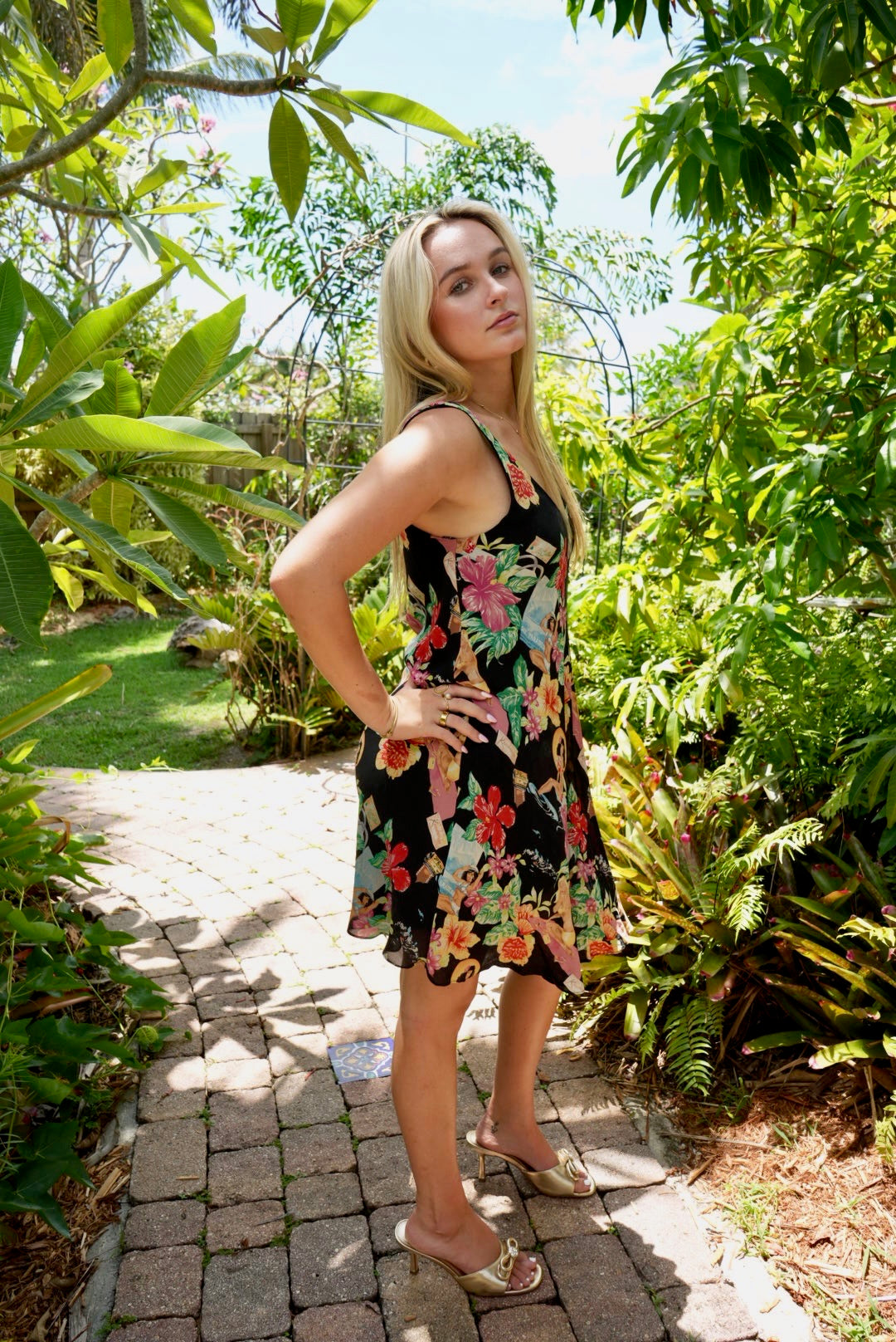 Vintage Nicole Miller Hawaiian Print Dress | Made in USA