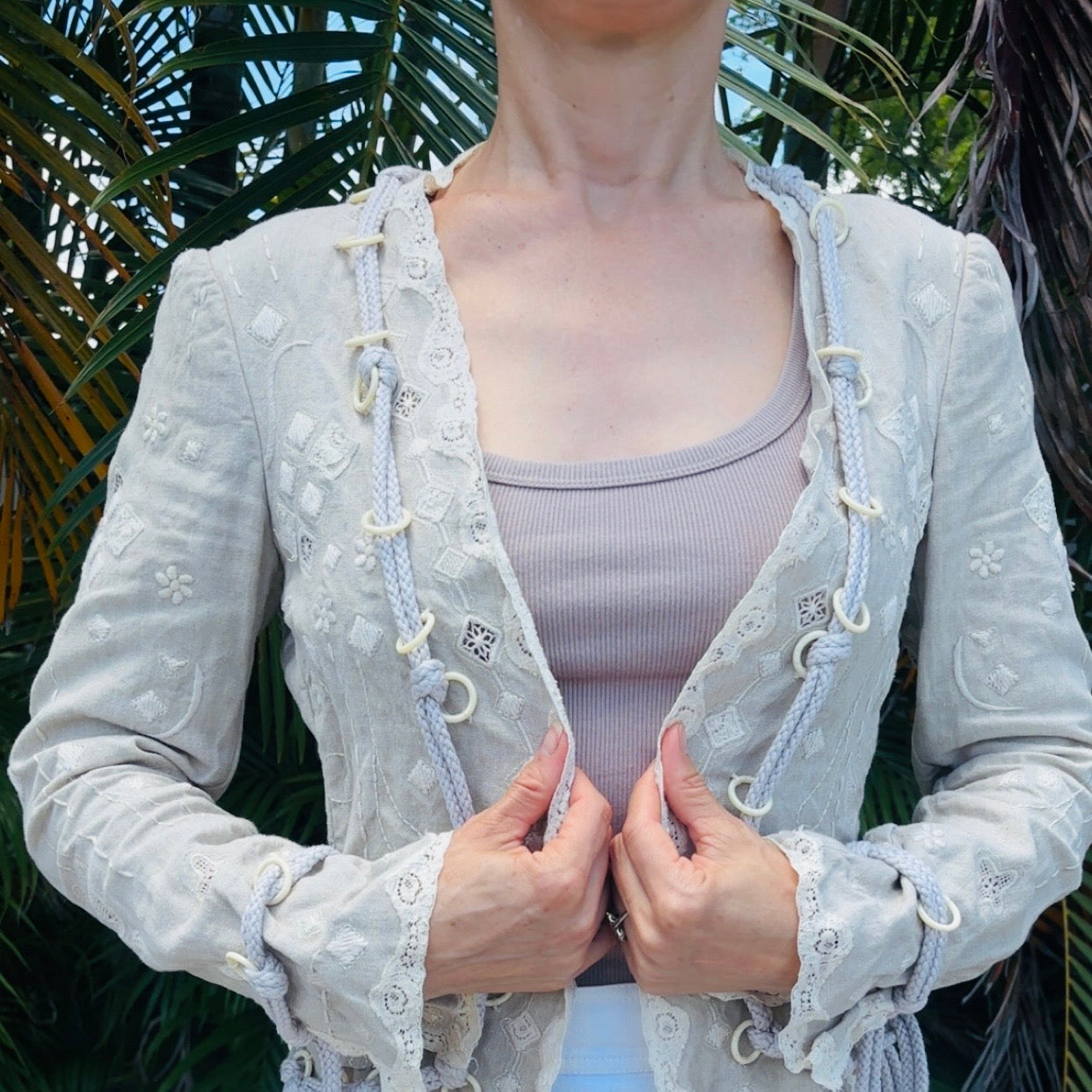 Moschino Linen 90s Boho Jacket