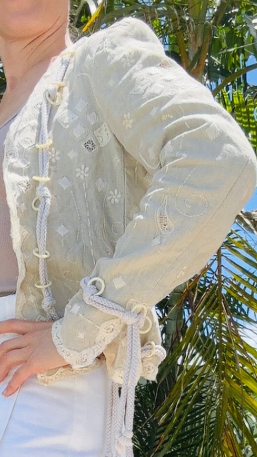Moschino Linen 90s Boho Jacket