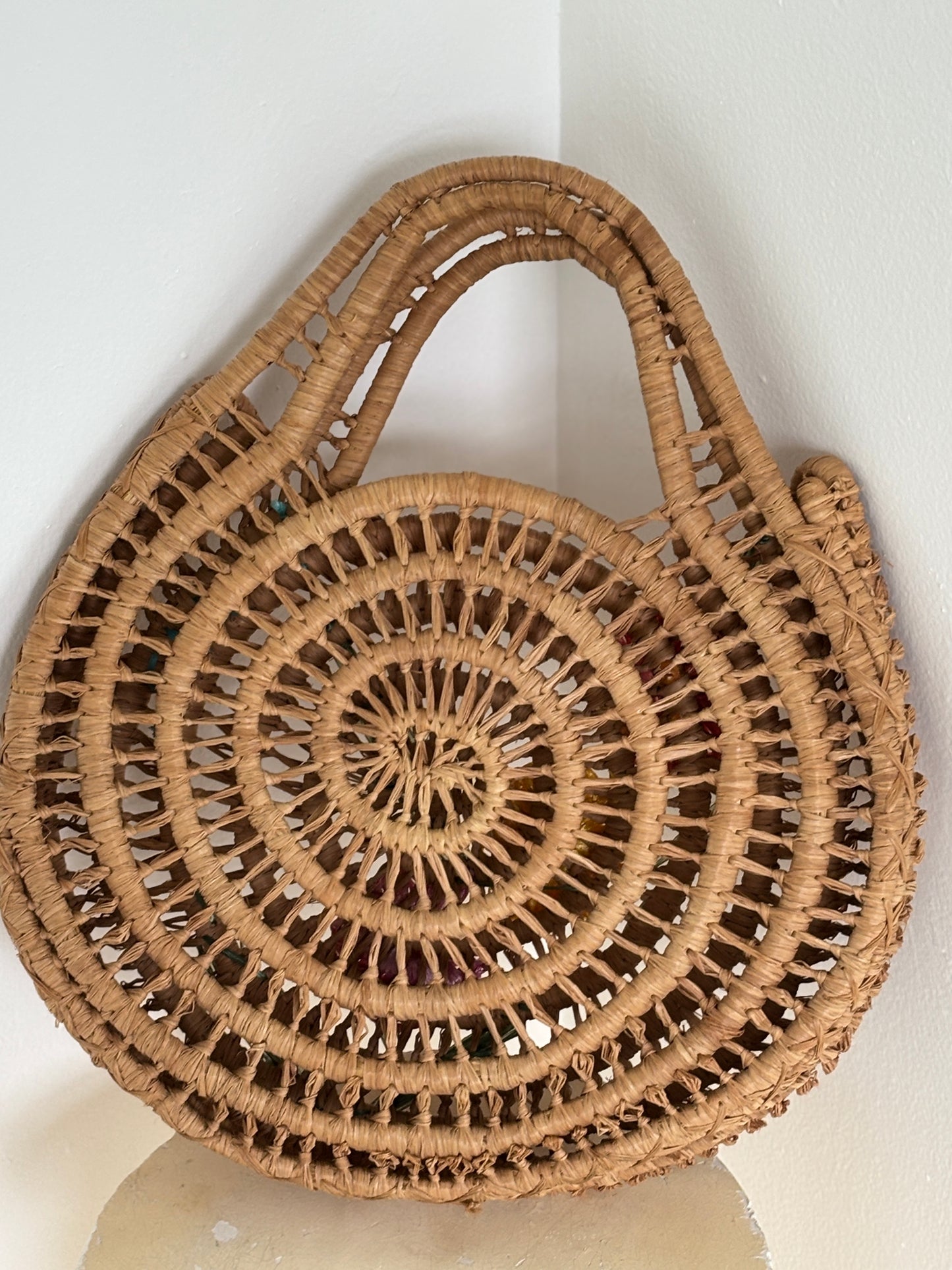 1960s Cubana Woven Straw Beach Bag, 60s Wicker Purse
