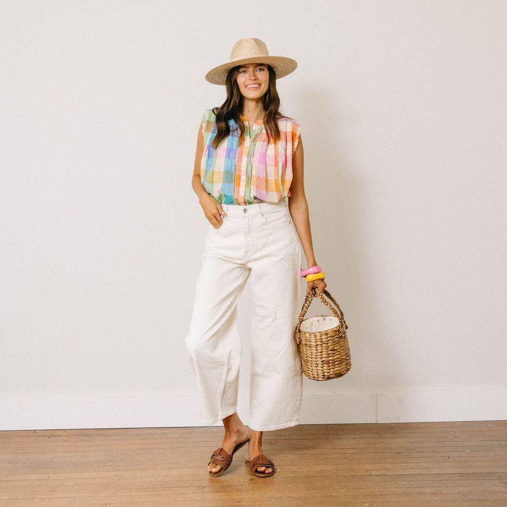Rainbow Plaid Augustine Top
