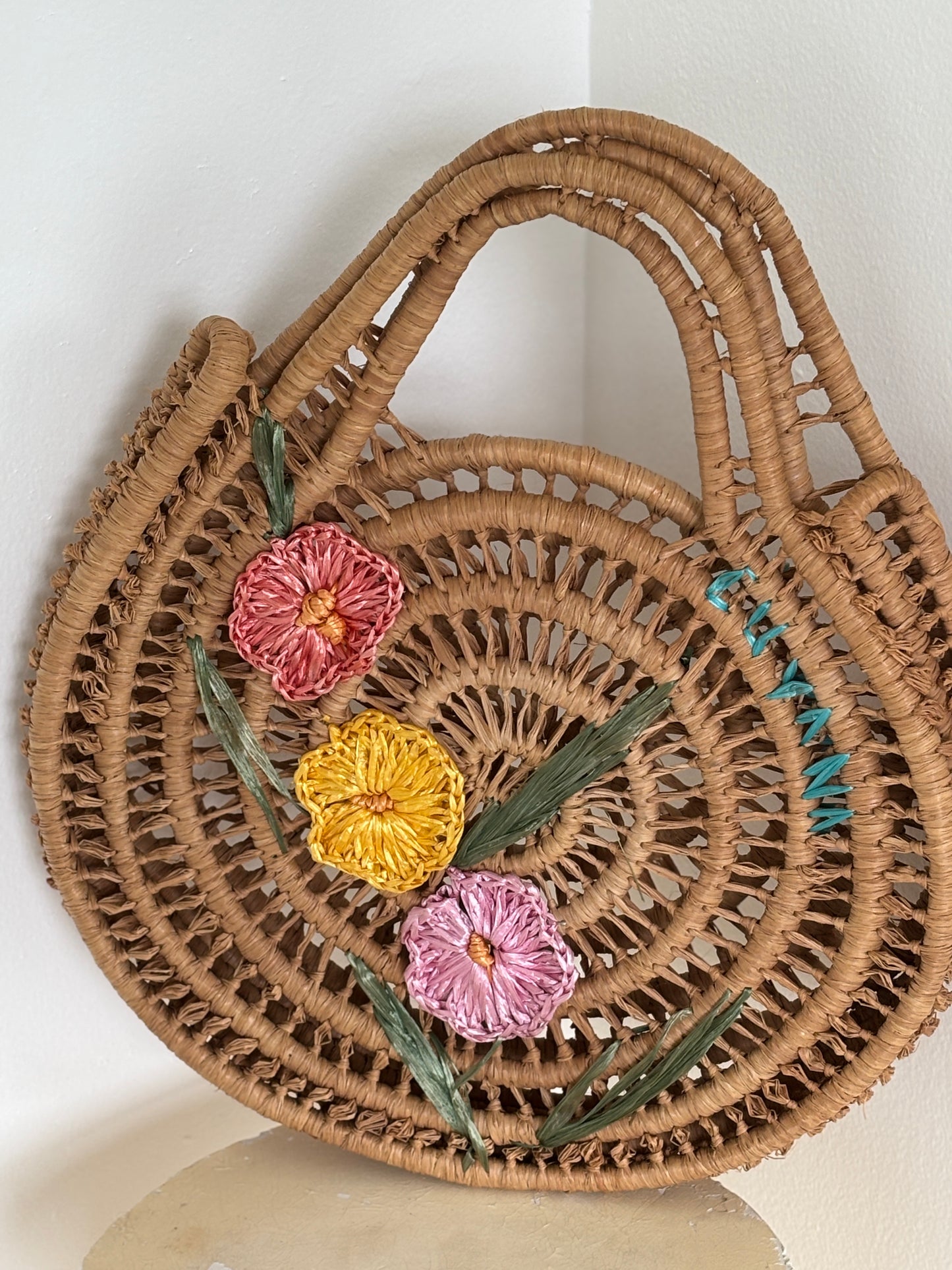 1960s Cubana Woven Straw Beach Bag, 60s Wicker Purse