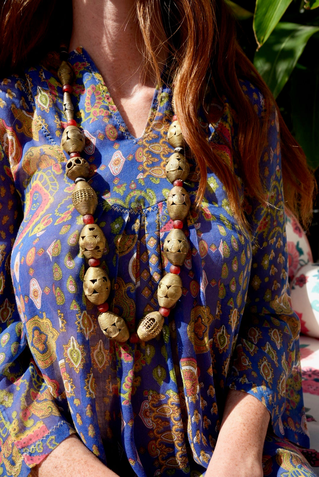 Parisian Maid 1970s Boho Beach Cover up / Paisley Tunic