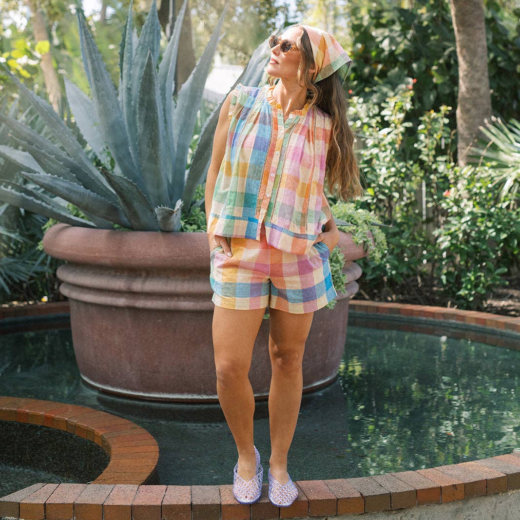 Rainbow Plaid Augustine Top