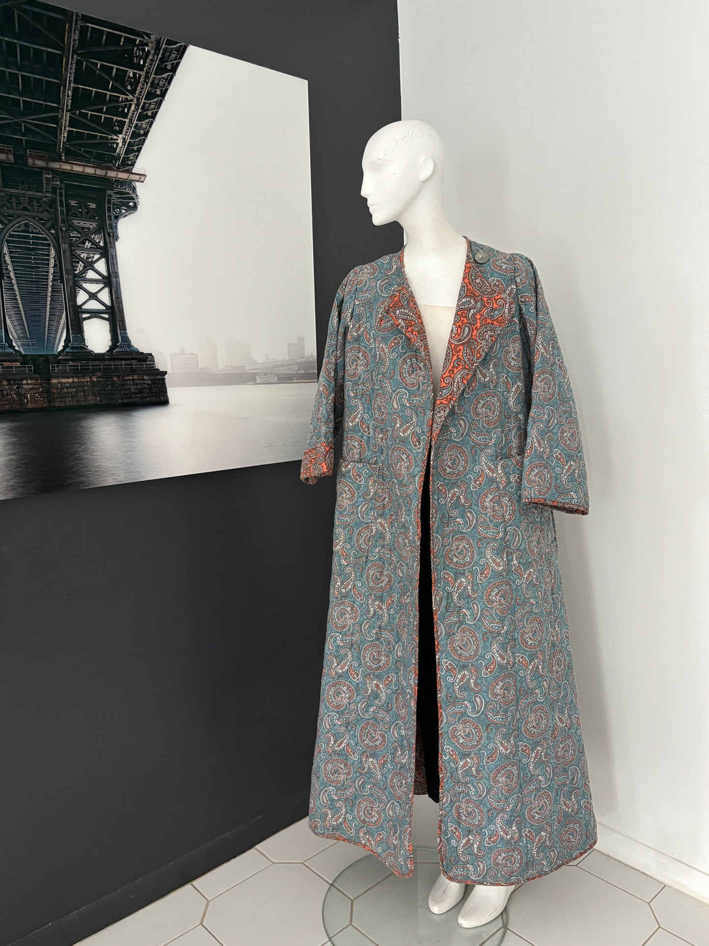 1970s Quilted Paisley Jacket Robe