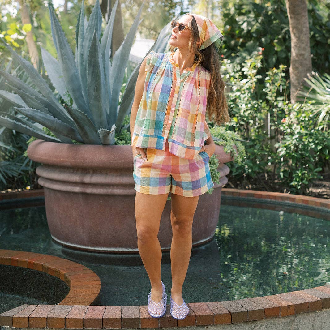 Rainbow Plaid Bermuda Short
