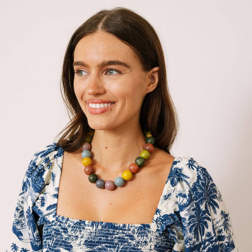 Smoky Rainbow Gumball Necklace