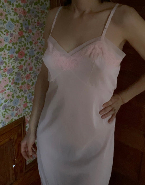 Pink slip by Wosley of England, Bust 38", Gift for Bride, Size Small, Wedding Night Lingerie, Pink Vintage Slip