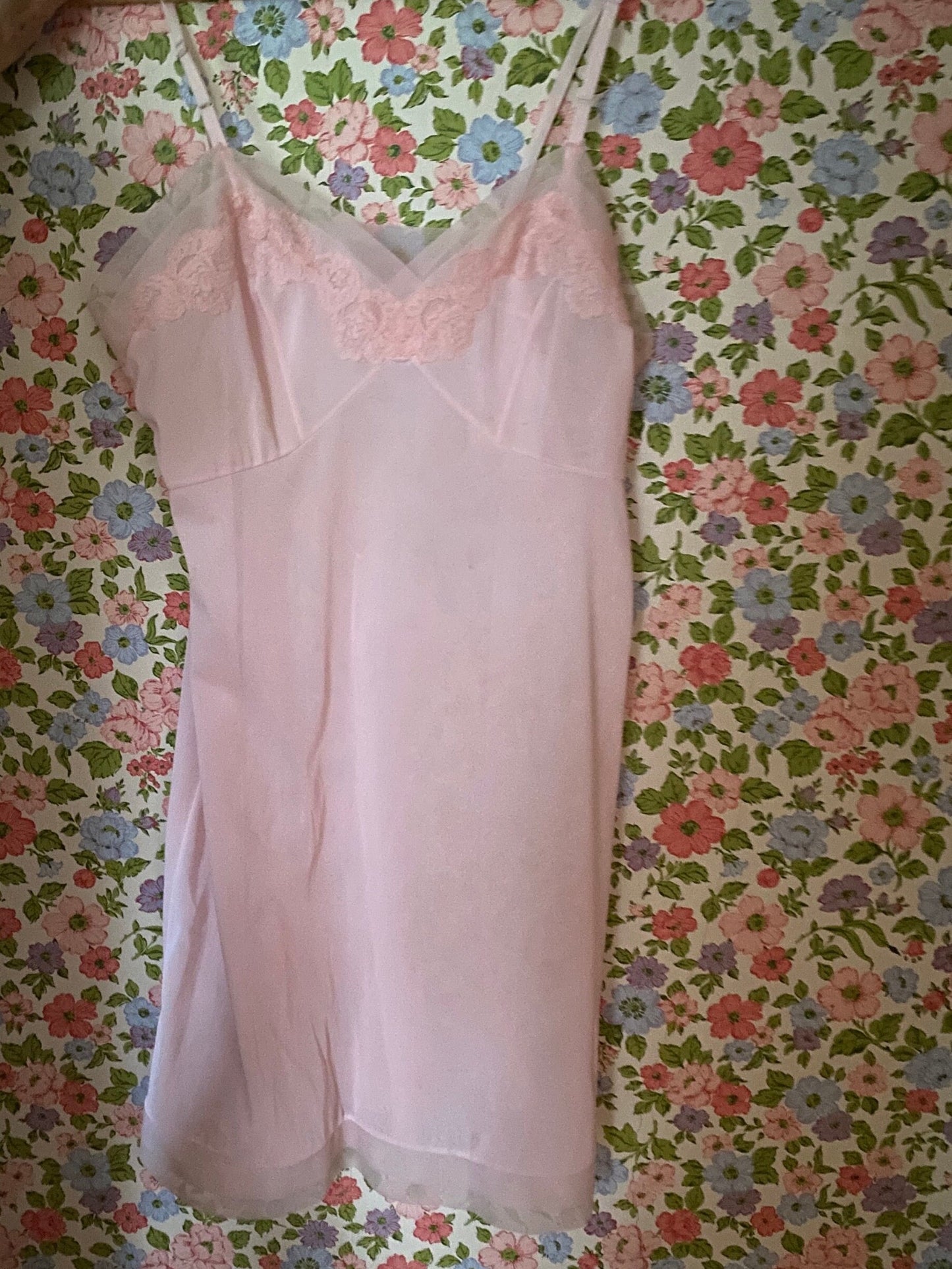 Pink slip by Wosley of England, Bust 38", Gift for Bride, Size Small, Wedding Night Lingerie, Pink Vintage Slip