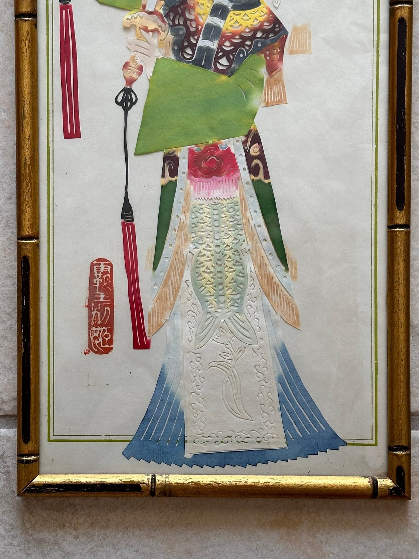 Vintage Asian Collages, Hand Painted, Era 1930s-1940s