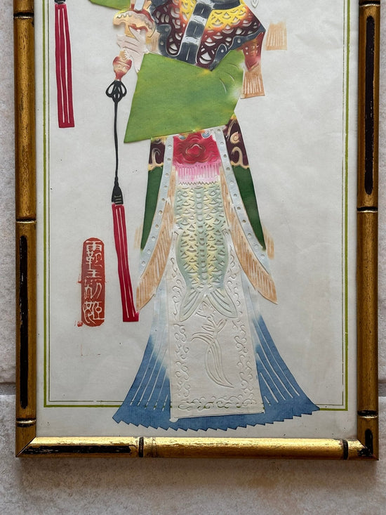Vintage Asian Collages, Hand Painted, Era 1930s-1940s
