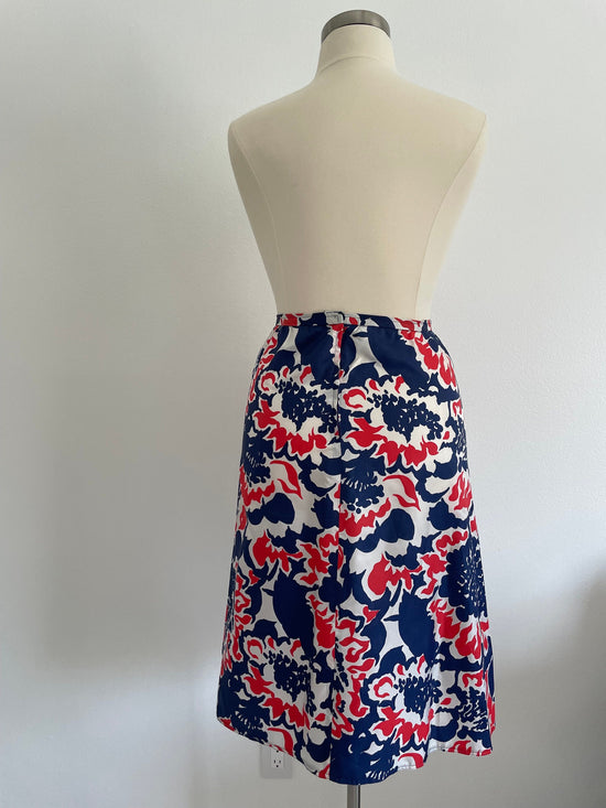 1970s Exploded Floral Skirt, Waist 32"