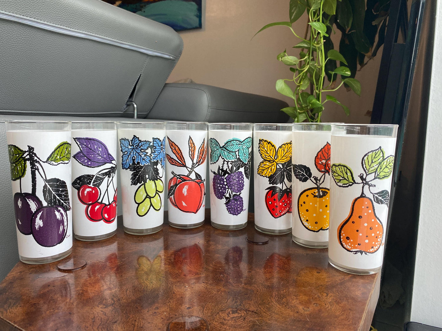 Elliot Set of 8,  1950s Highball / Juice Glasses
