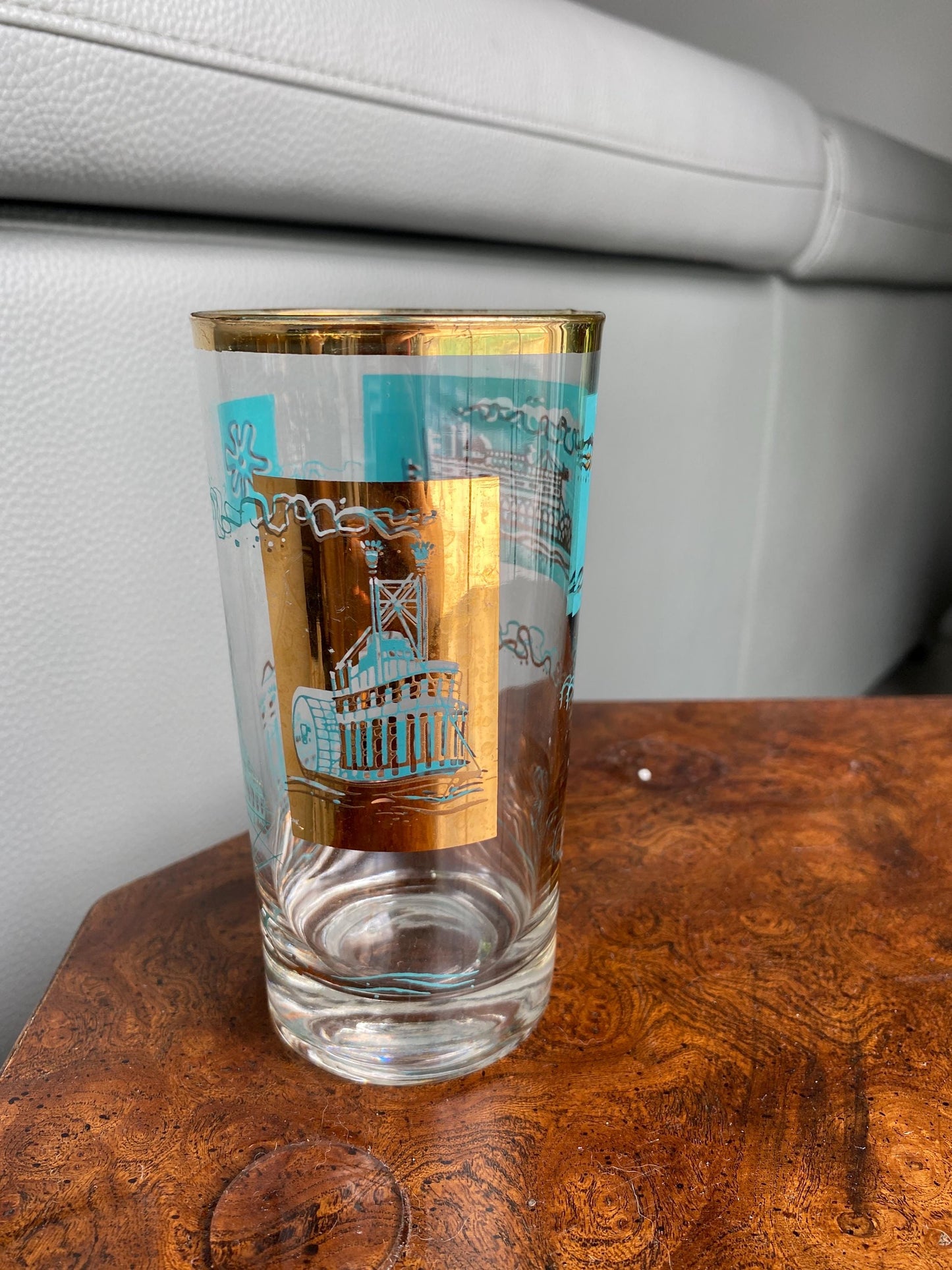 Mid Century Steamboat Libbey Highball Glasses, Set of 4