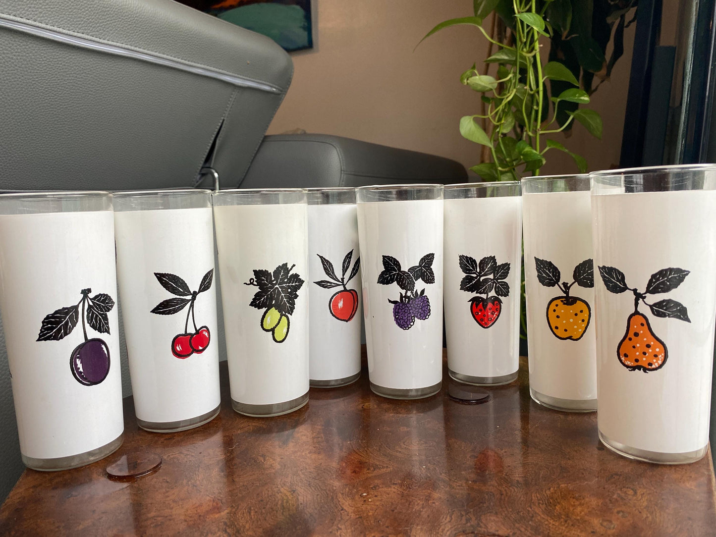 Elliot Set of 8,  1950s Highball / Juice Glasses