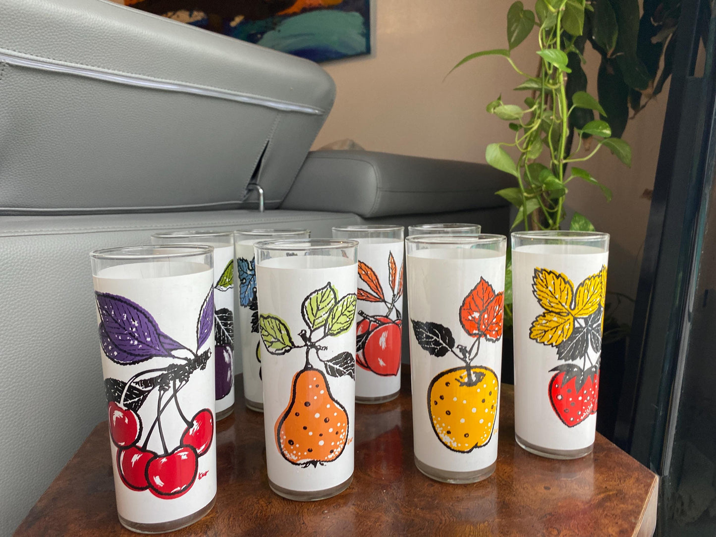 Elliot Set of 8,  1950s Highball / Juice Glasses