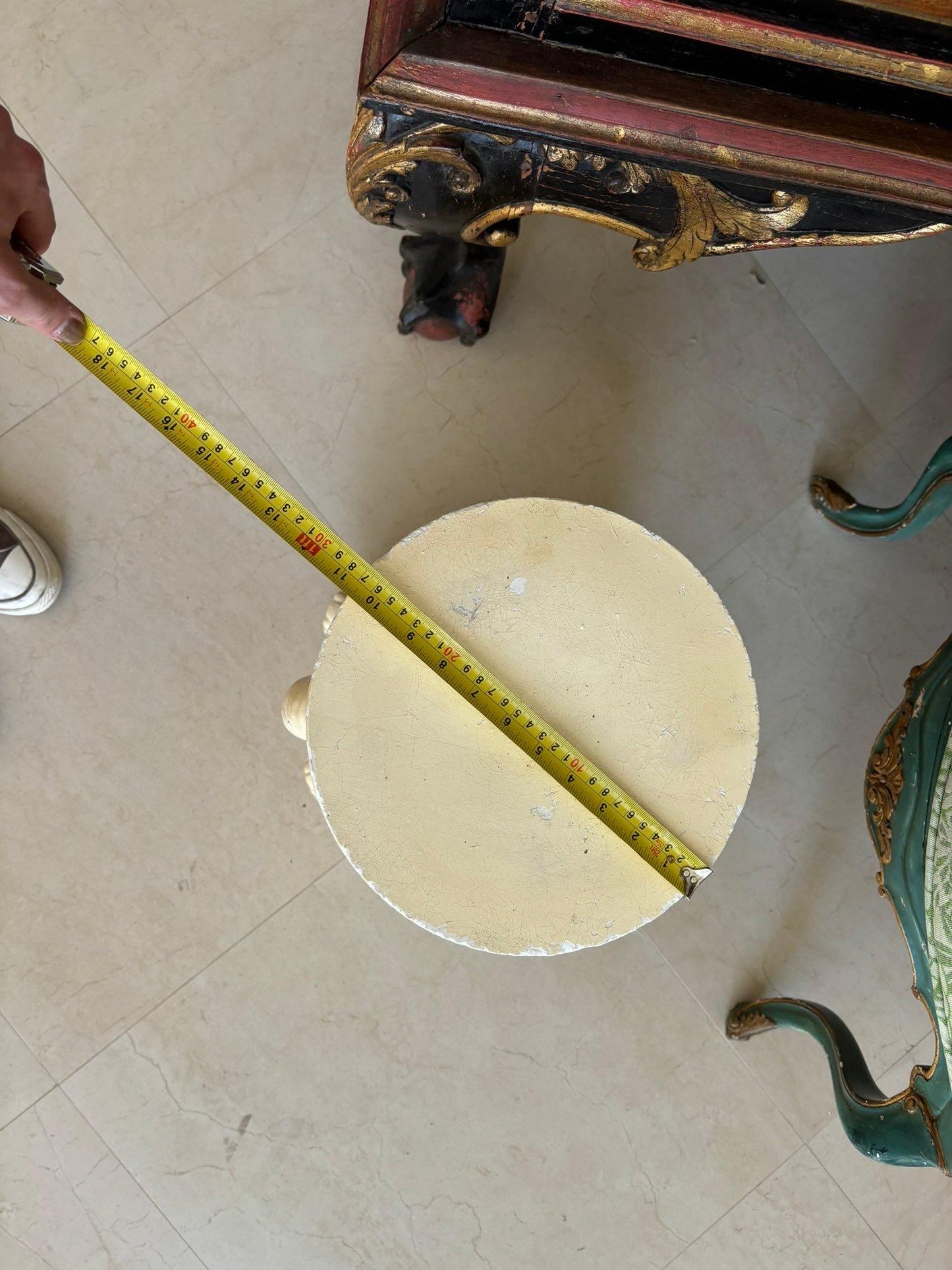 Plaster Elephant Plant Stand, Vintage Elephant Cocktail Table, Cream Elephant Table