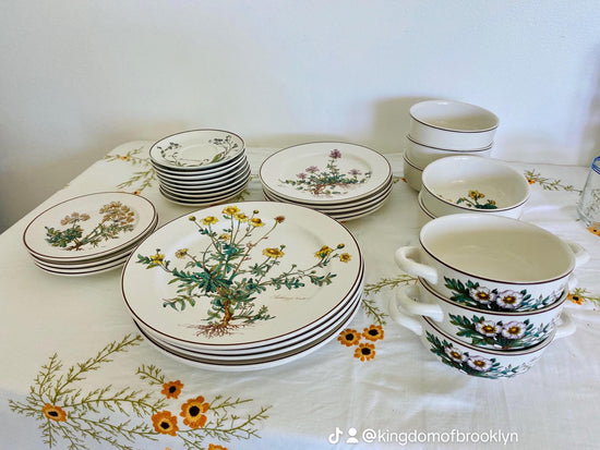 Villeroy &  Boch Soup Bowls, Sinaapis Arvensis Bowls, Vintage Floral Bowls,  Vitro Porcelain Bowls, Rare Villeroy and Boch