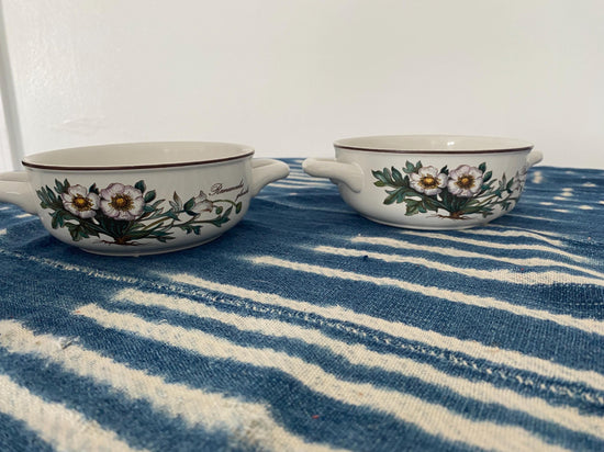 SET OF 2 Villeroy &  Boch Soup Bowls, Botanica Salad Plates, Vintage Floral Bowls,  Vitro Porcelain Bowls