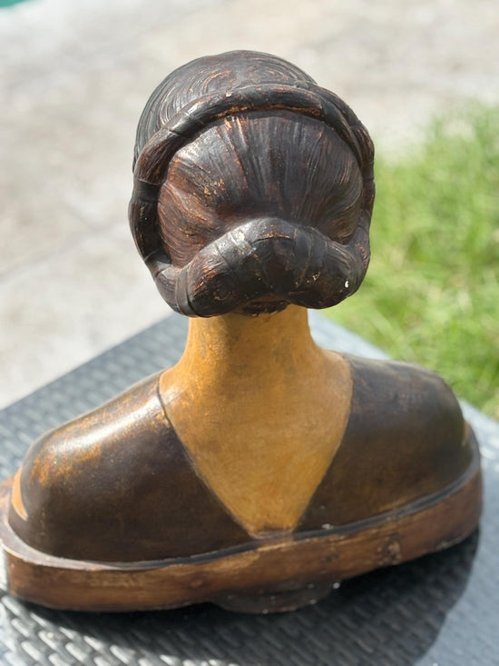 Vintage Plaster Bust Ippolita Maria Sforza, Statue of Woman, Buste de Femme, 20th century