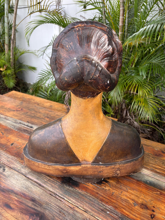 Vintage Plaster Bust Ippolita Maria Sforza, Statue of Woman, Buste de Femme, 20th century