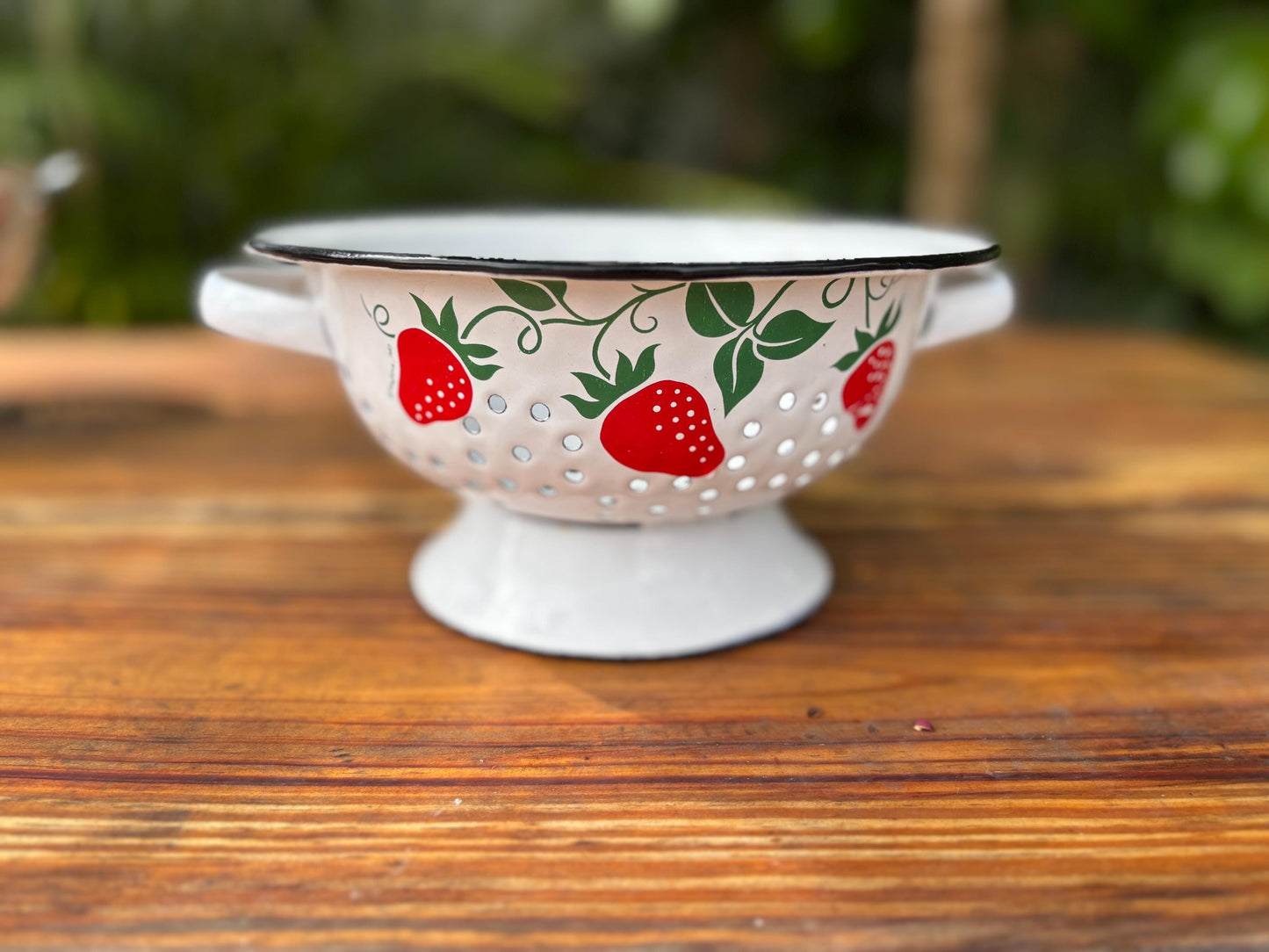 Vintage Strawberry Colander: 1983 Teleflora Enamelware Strainer