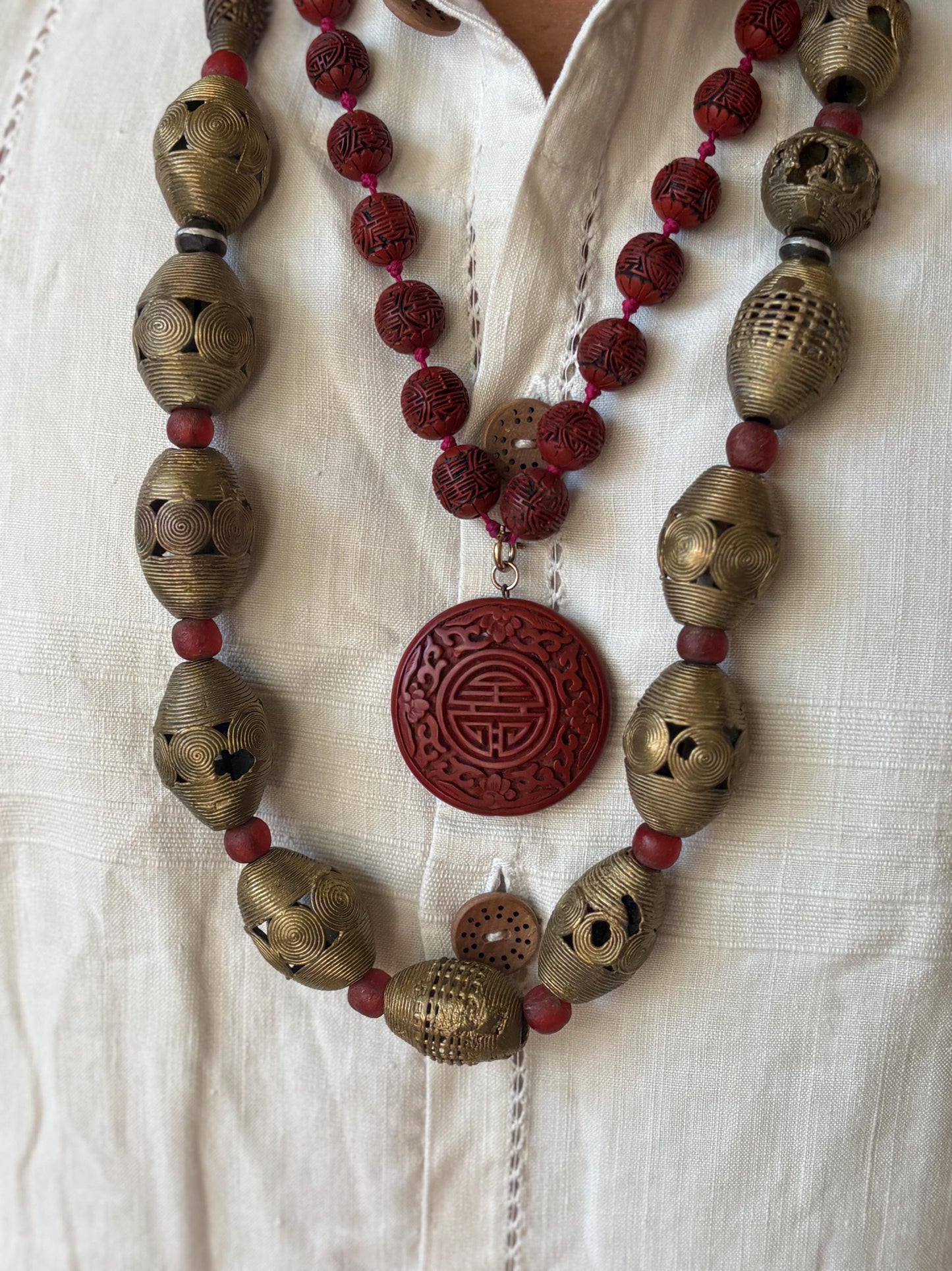WEST AFRICAN BRASS NECKLACE 1940S 