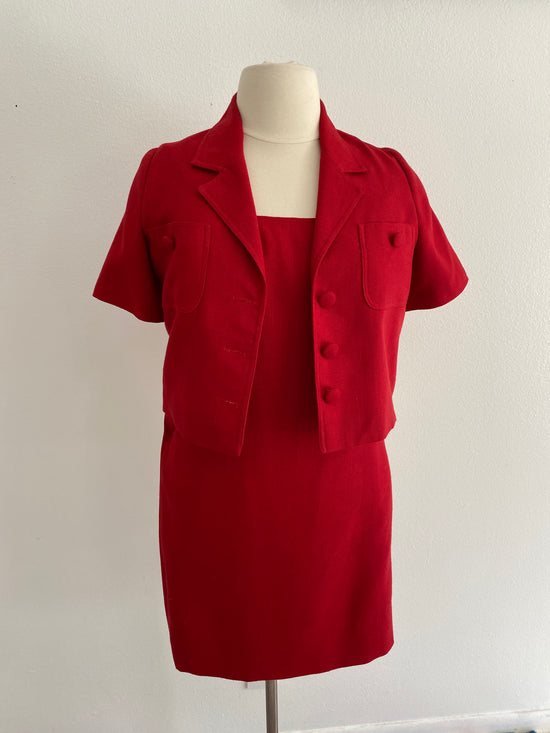 Red Mod Dress//Bust 38-40”, 1960s party dress, 60s casual red dress