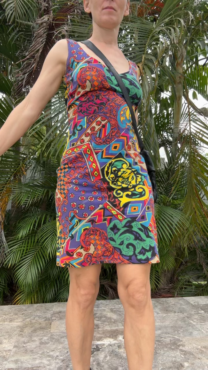 betsey johnson dresses vintage Vintage Betsey Johnson 80's Punk Label Dress, colorful bodycon short d – Kingdom of Brooklyn Vintage