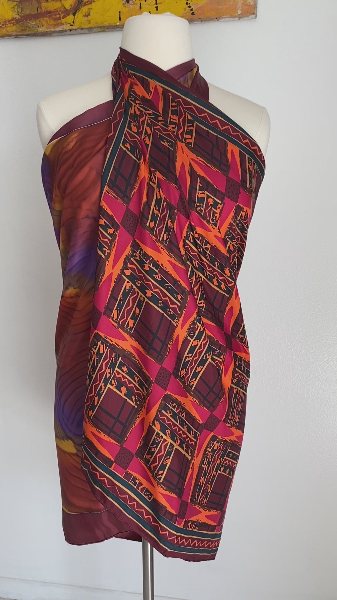 Load and play video in Gallery viewer, Custom upcycled silk sarong
