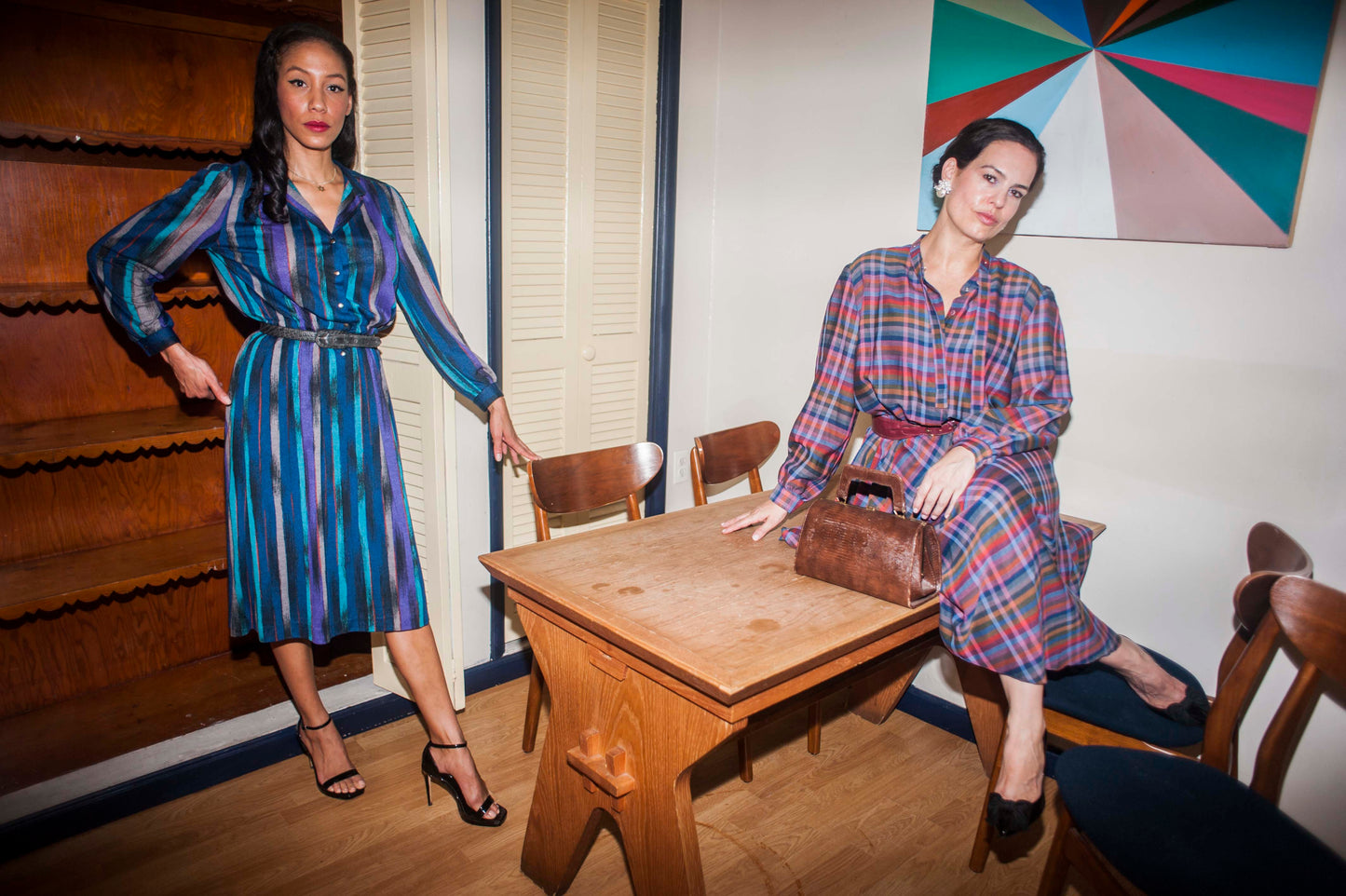 Ju Mo 70s Plaid Dress w Tie Front