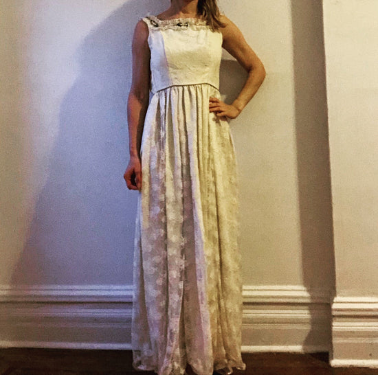 1960s Elegant Evening/Wedding Dress, Size XS – Kingdom of Brooklyn Vintage