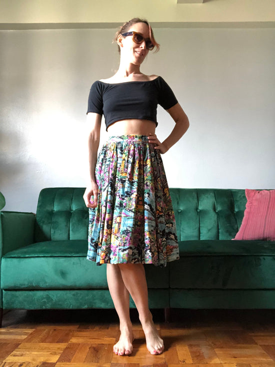 Load image into Gallery viewer, 50s Positano Circle Skirt, Waist: 24”
