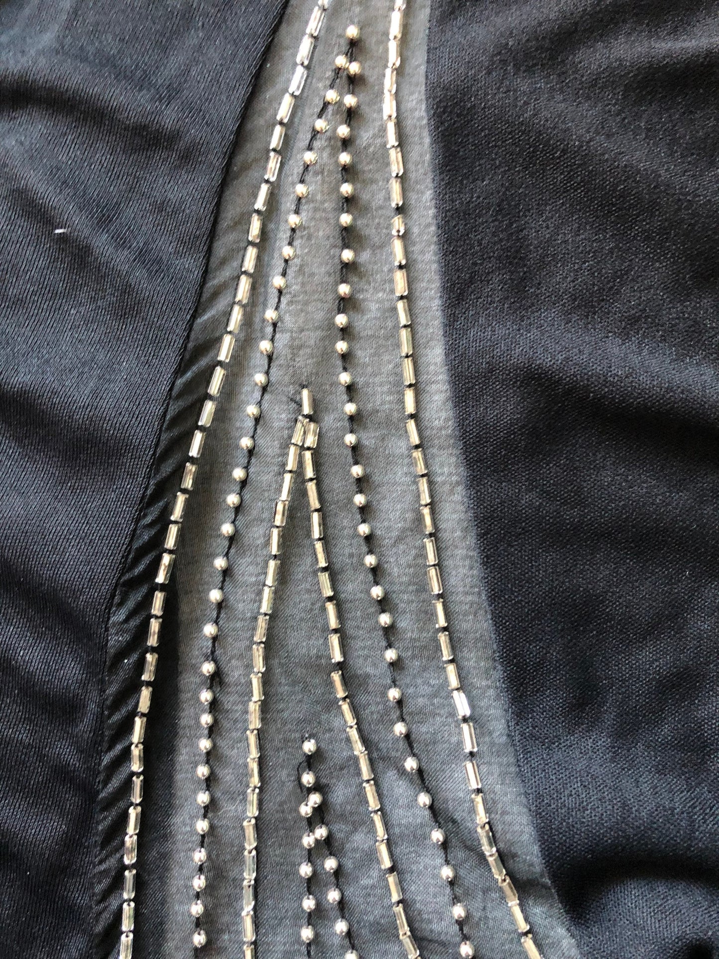 1970s Disco Dress with silver beading, Size Small