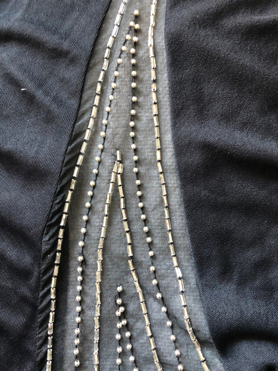 1970s Disco Dress with silver beading, Size Small