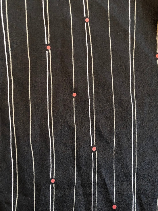 SALE 1970s Jones New York Black Striped Tie Front Top, Size Small