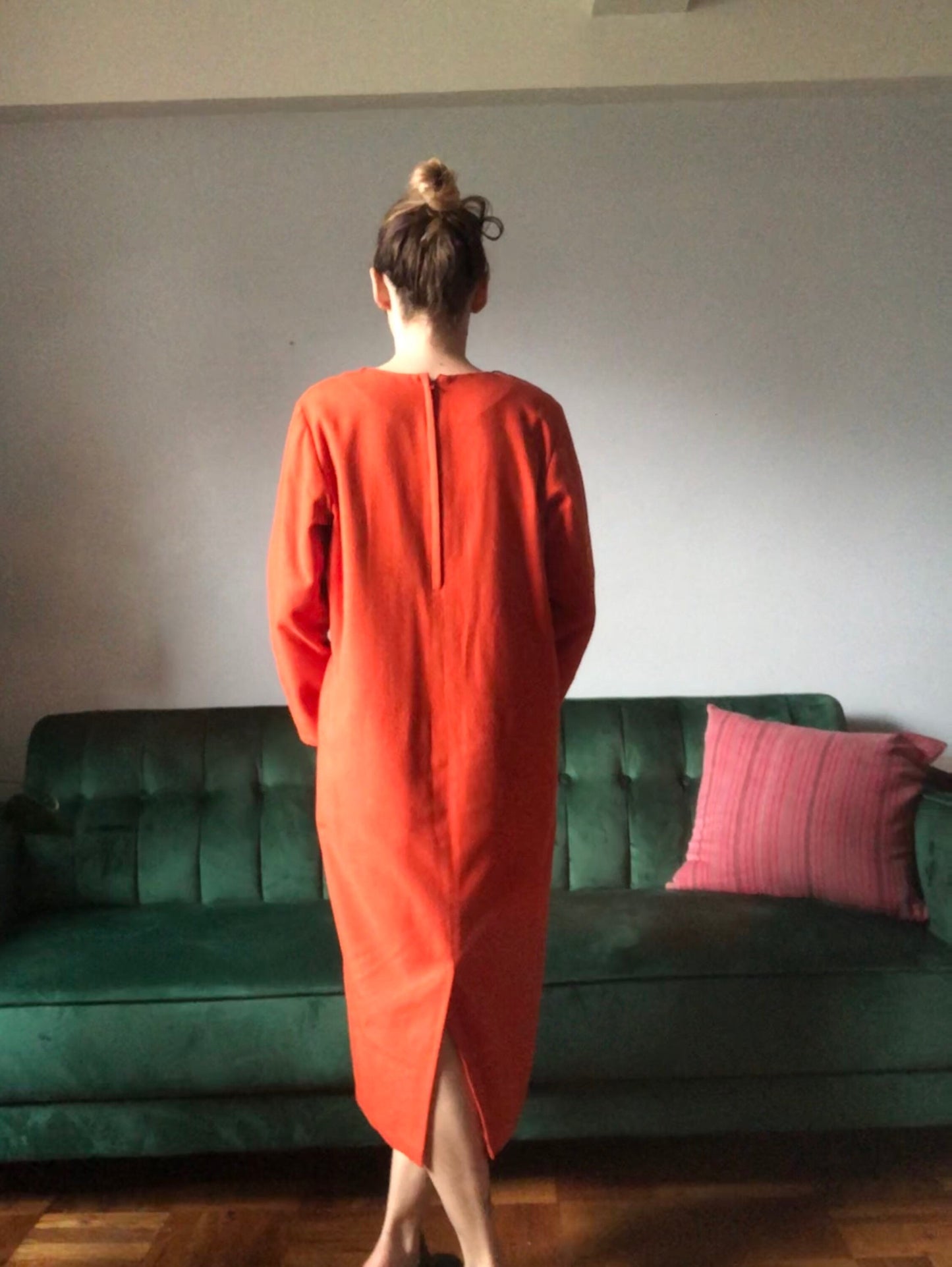 Stunning Orange and Black 80s Colorblock Dress, Size: Medium Stunning Orange and Black 80s Colorblock Dress, Size: Medium