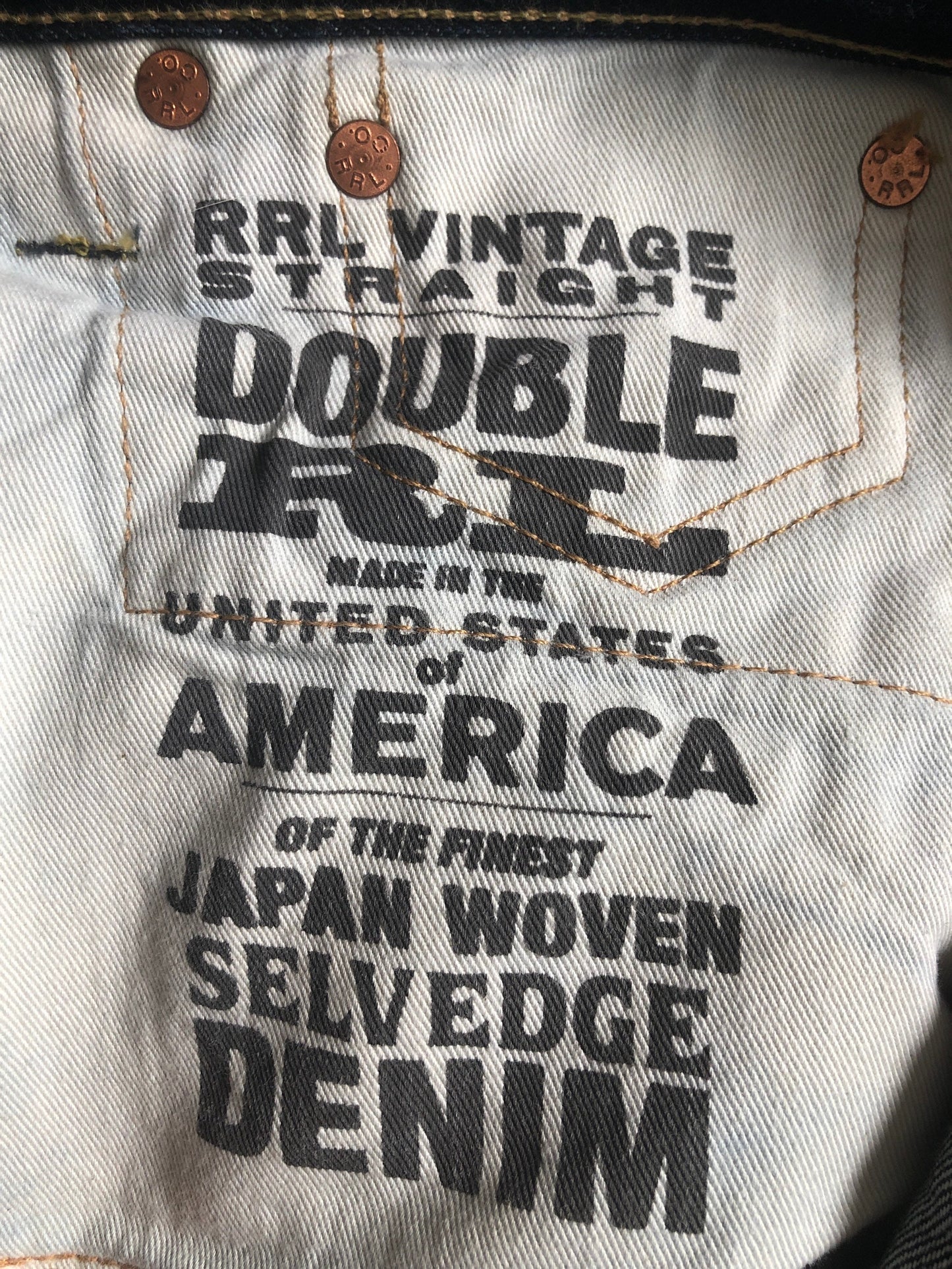 SALE RRL Vintage Straight Jeans, Waist 27”