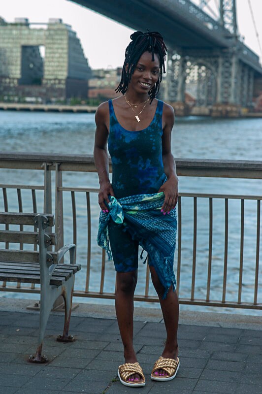 HAND DYED ROMPER, Over Dyed Blue Onesie, Size Small