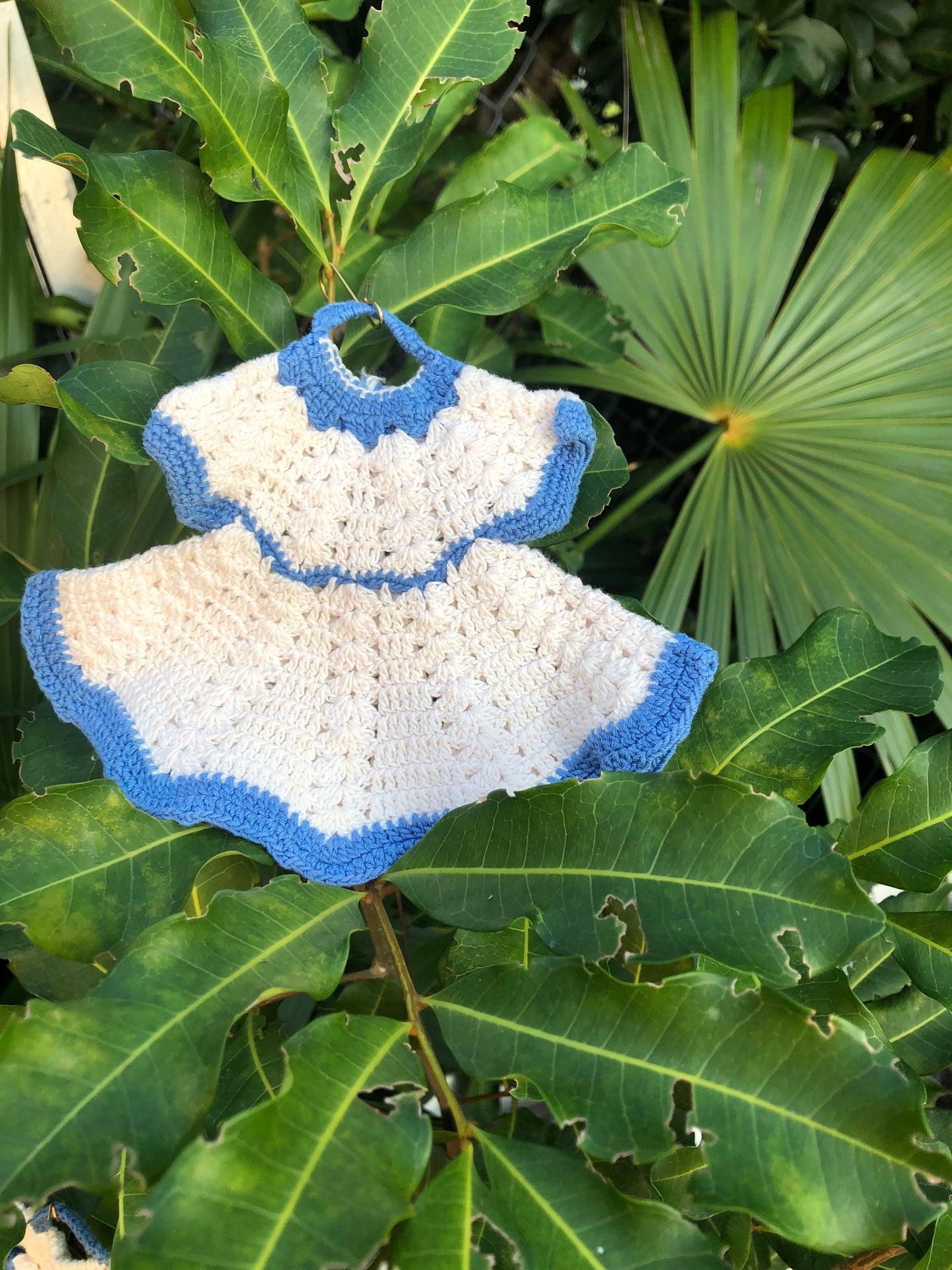 Set of 2 Crocheted Dress Ornaments