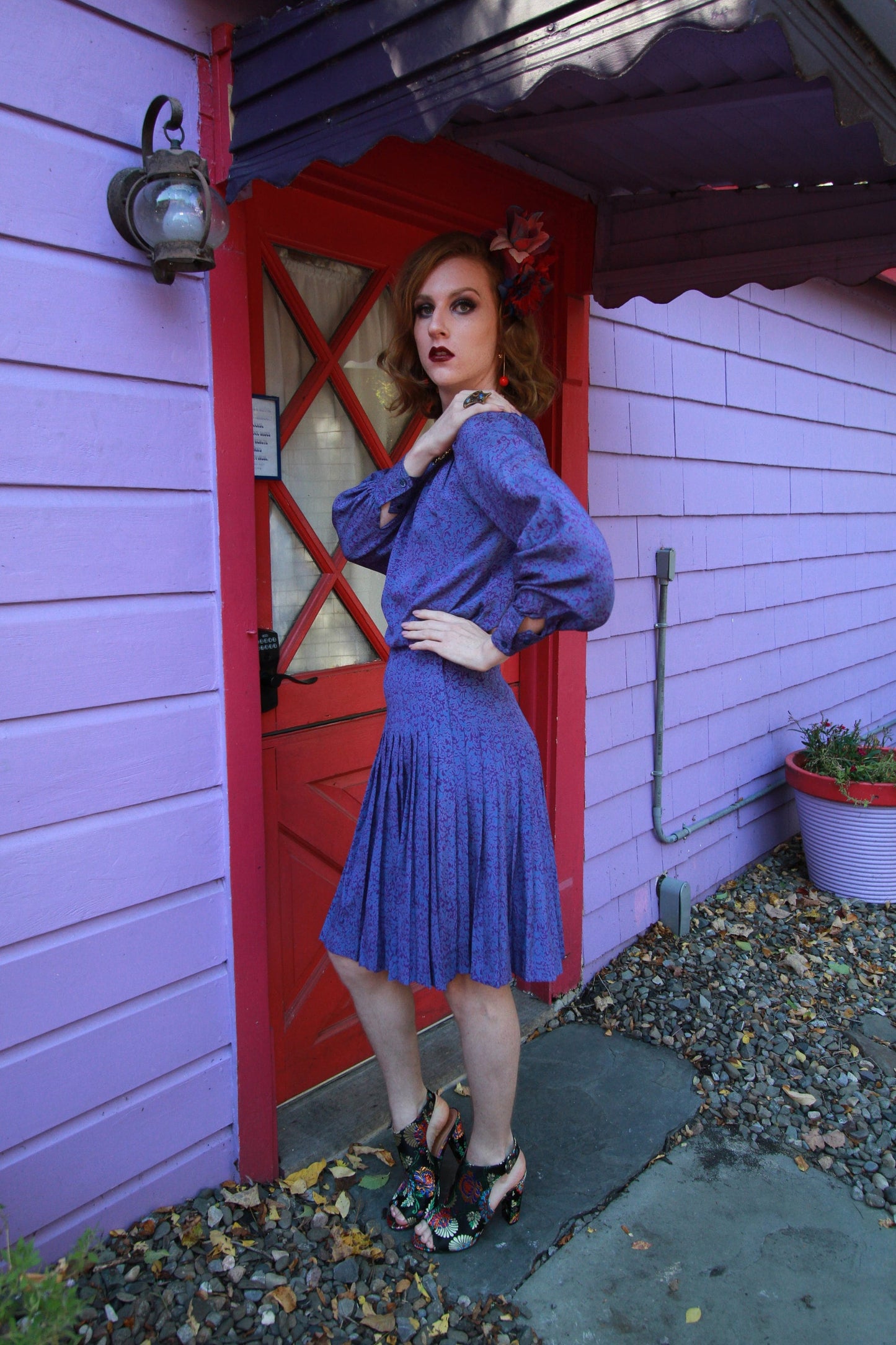 Rare Guy LaRoche Silk Blouse and Skirt Set, Size Small, Waist 26"