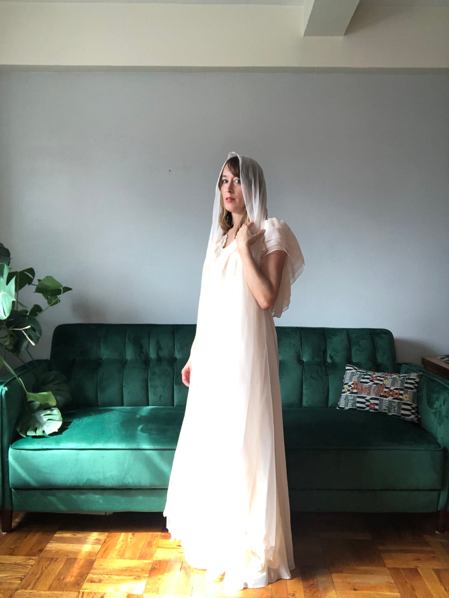 1970s  Cream Evening/Wedding Dress, Size XS