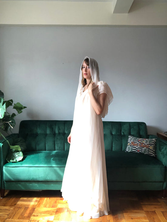 1970s  Cream Evening/Wedding Dress, Size XS
