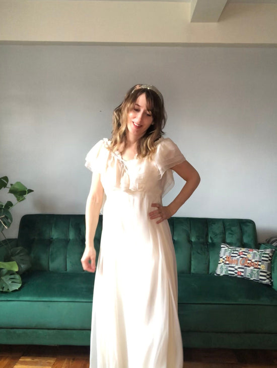 1970s  Cream Evening/Wedding Dress, Size XS
