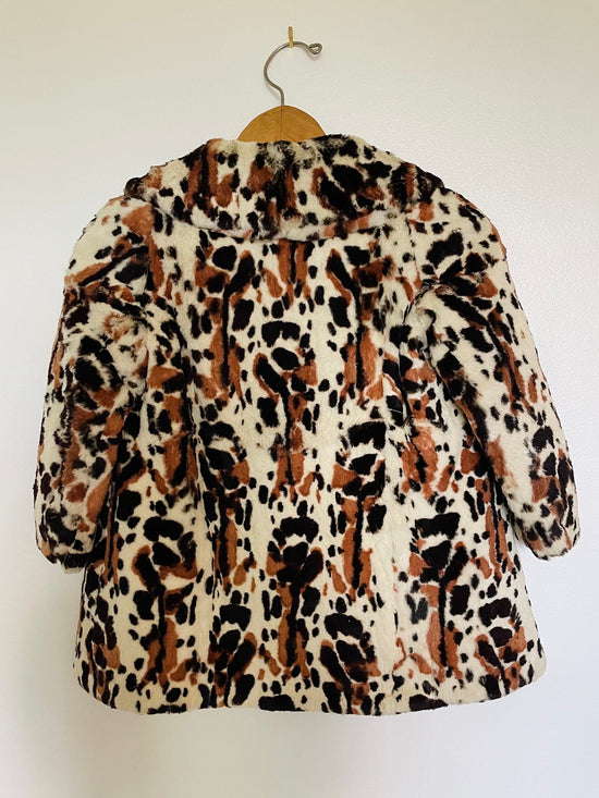 Load image into Gallery viewer, 1960s Cheetah Print Pony Hair Children&amp;#39;s Mod Coat
