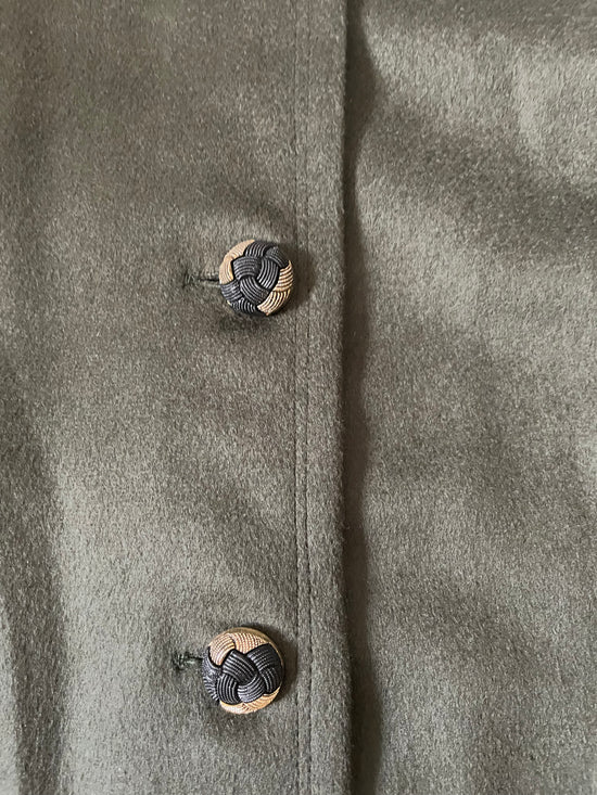80s Custom Made Olive Suit, Size 10-12