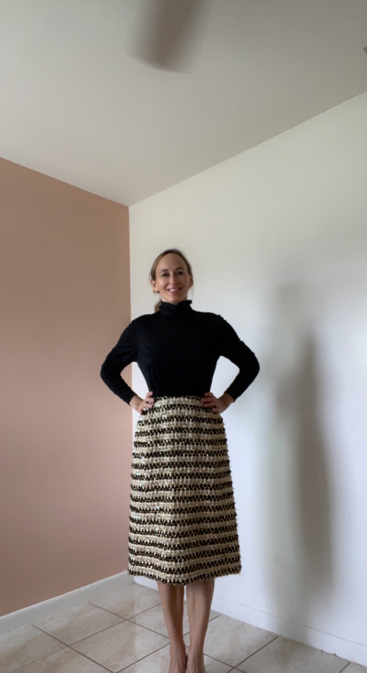 Fabulous 70s Black & Gold Party Dress
